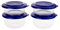 Generisch TW Tafelperle Schüssel 2x 275 ml + 2x 450 ml transparent Blau Servierschüssel Salatschüssel (inkl. 1x Magnet-Tier)