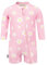 JAN & JUL One Piece Toddler Girl Swimsuit, Long Sleeve Bathing Suit for Swimming (Pink Daisy, Size 3T)