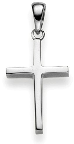 Anhänger Kreuz 25x12mm aus 750 Gold Weißgold Halsschmuck schlicht massiv