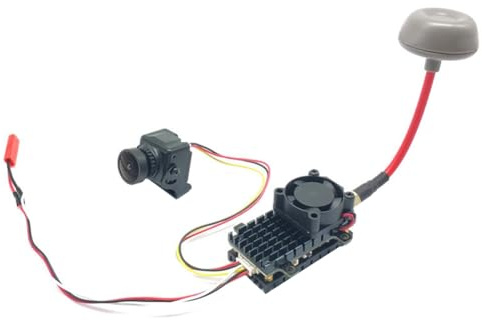 Rtauhife 5.8Ghz 2W FPV VTX Transmisor+CMOS 1200TVL CAM+Antena FPV 2000MW 48CH Audio Video Transmisor para FPV Drone de Alcance