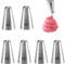 6 Pcs 6b Cake Piping Nozzle Tips,Stainless Steel Cake Decorating Piping Nozzles,Cake Nozzles for Piping for Buttercream, Birthday Cake, Cupcake, DIY Art