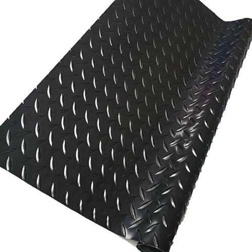 Tapis De Sol en PVC Black 0.8×4m, Rouleau Revêtement Sol en Caoutchouc, Imperméable Tapis Sol Moto Garage pour Grand Vus, Monospace, Pick-Up