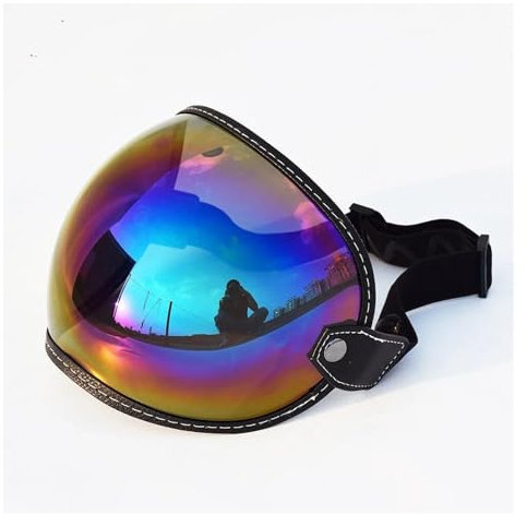 Motorcycle Helmet Visor Lens, Flip up Lens Bubble Visor Face Shield Mask for Bell Moto 3/Royal/SHOEI Retro Motorcycle Helmet Motorbike Helmet Lens Equipments(Clear)(Color)