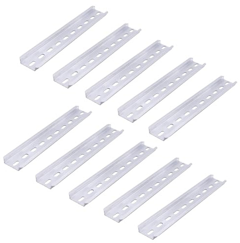 HERKINDNESS 10 Piezas Carril Din, 20 X 3,5 X 0,75 cm Riel Din, Riel Din de Aluminio, para Disyuntores, Relés, Terminales