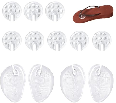 TRKETK 6 Pairs Silicone Thong Sandal Toe Protectors Soft Anti-Wear Flip Flop Gel Cushions Pad Clear Flip-Flops Protectors Front Pad of Thong Sandals Suitable for Men and Women