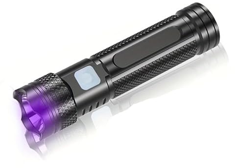 POCKETMAN 365nm UV Taschenlampe mit 2 Lichtmodi - wiederaufladbares Mini Blacklight für Haustierurinerkennung, Währungsauthentifizierung und Antiquitätsprüfung
