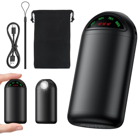 Electric Hand Warmers Rechargeable 2 Pack with Digital Display, Double-Sided Heating, PowerBank & Torch Electric 10000mAh Hand Warmer Reusable 3 Heat Levels,Up to 10 hrs, Golf Fishing for Men Women