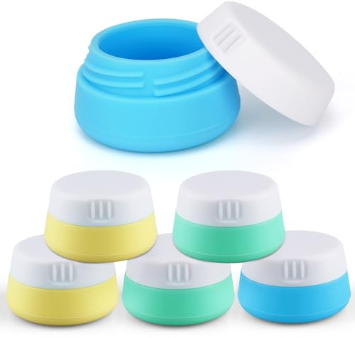 Hokretme Silicone Travel Pots for Toiletries 6 Pcs 20ml Refillable Travel Size Containers TSA Approved Cream Jars Leak-proof Containers for Cosmetic Face Body Cream Sample