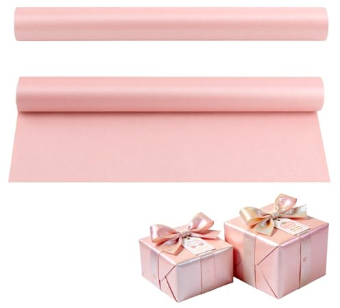 YIXNSW 2 Rollen Geschenkpapier Rolle Perlglanz Rosa, 43cm x 10m Geschenkpapier Geburtstag für Hochzeit, Party und Mädchen