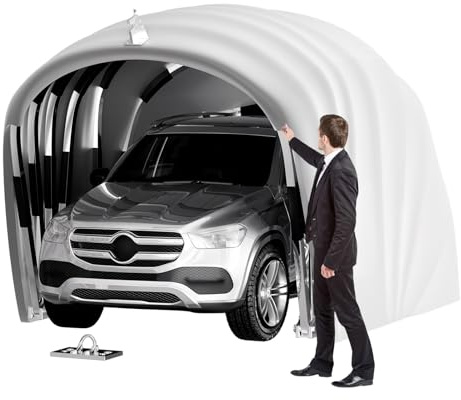 ACLFF Garaje Retráctil, Cobertizo para Autos, Cobertizo Portátil para Coches, Cochera Resistente Todas Las Condiciones Meteorológicas con Cerradura para Sedanes, Motocicletas Jardines