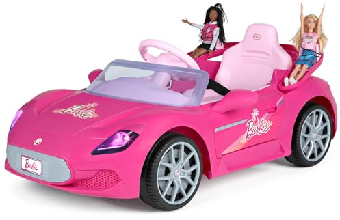 PEG Barbie RC - Elektrisches Auto mit Fernbedienung, Lichtern, Sounds und Zwei Sitzen für Deine Barbie-Puppen. Geeignet ab 18 Monaten, 12V