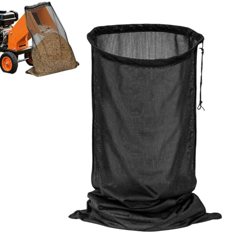 Mesh Firewood Bagger - 48x24in Large Chipper Shredder Bag, Strong Tear-Resistant Material, Portable Carry Handles, Reusable for Tree Branches, Leaves, Yard Cleanup | Garden Lawn Outdoor Fireplace Land