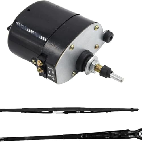 AFAIK Scheibenwischermotor 12V mit Arm und Blatt 105° | Wischerwinkel Universal für Traktoren und Jeeps