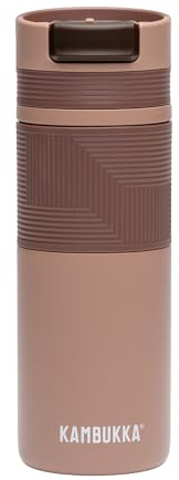 Kambukka Cabo Grip Travel Coffee Mug 500ml Mokka Praline | 2-in-1 push-to-drink lid, spill-proof design, easy-grip body, Snapclean dishwasher-safe lid