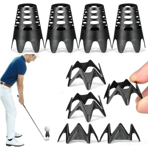Toddmomy 10 Stück Golf Tees Kunststoff, Golf Simulator Tees | Wiederverwendbare Indoor Tees für Golf Matte & Driving Range, langlebiges Range Tee Set & schwarze Wintertees