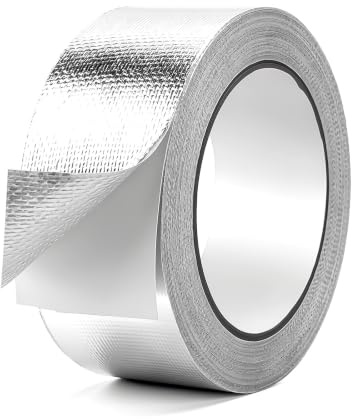Nastro Alluminio Adesivo 55mmx20m, Nastro Anticondensa per Tubi Condizionatore, Sigillante e Impermeabile, Nastro Isolante Termico per Condotti dell'Aria, Elettrodomestici, Tubi Scarico e Riparazioni
