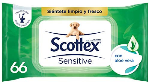 Scottex Papier hygiénique à l'aloe vera, humide,délicat-70 larmes