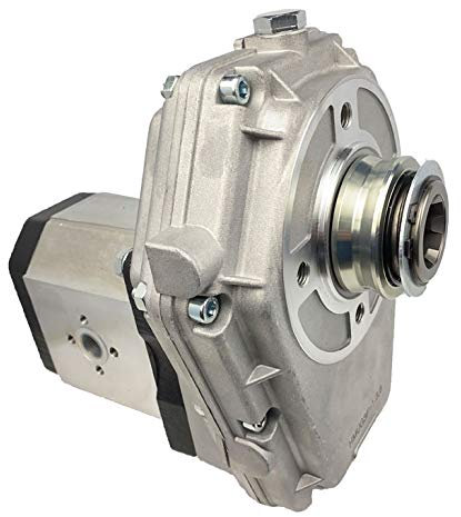 Hydromot Transmisión de PTO con bomba hidráulica (bomba de engranajes) BG 3, volumen de sorbo seleccionable tamaño 42 CCM para tractor, plata, componente hidráulico: PTO con bomba hidráulica, caja de