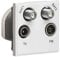 Knightsbridge NETQDWH Quadplexed SAT1/SAT2/TV/FM DAB Outlet Module, White, 50 mm x 50 mm