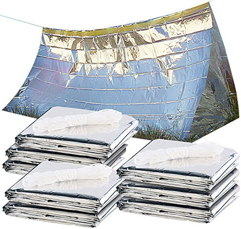 Semptec Urban Survival Technology Survivalzelt: 8er-Set Notfall-Zelte für 2 Personen, hitzeabweisend, kältedämmend (Notfall-Zeltplane, Ersatzzelt für Notfall, Regenschutz)