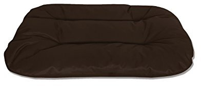 BedDog® 2in1 Hundebett REX, L, braun, Wende-Hunde-Kissen oval-rund, großes Hundekörbchen, waschbares Hundebett, Hundesofa für drinnen, draußen