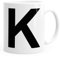 MoonWorks Kaffee-Tasse Buchstaben Buchstabe Arial Bold glänzend Kaffeetasse Teetasse Keramiktasse K weiß Unisize