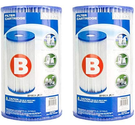 Intex 29005E Easy Set Piscina Tipo B Ricambio Easy Clean Materiale Dacron Cartuccia Pompa Filtro, (2 Pezzi)