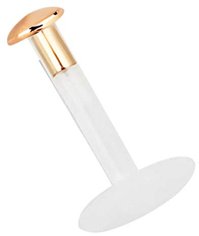 Modern Nature Piercing-Schmuck Teflon Labret Stecksystem 1,2 x 8 mm, 14kt. Rosegold mit 2 mm Platte