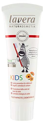lavera Zahnpasta Kinder Fluoridfrei & Farbstofffrei Calendula & Calcium Vegan Bio Natürliche & Innovative Kosmetik Bio Zahnpflege 75 ml