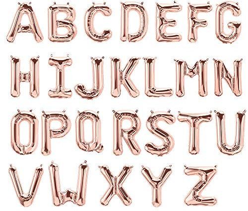 Kopper-24 Folienballons Buchstaben Rose Gold - 40/80 / 100 cm - für Geburtstag Hochzeit Party Dekoration Happy Birthday JGA Geschenk Luftballon Abschluss ABI groß XXL klein mini (Buchstabe A 80 cm)