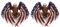 HALJIA 2 Pegatinas 3D Creativas con diseño de Bandera Americana y águila Calva para Coche, Moto, monopatín, Bicicleta, Parachoques, Ventanas, Impermeables, Reflectantes calcomanías Decorativas