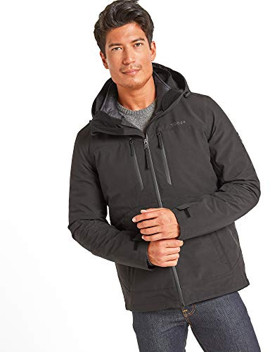 TOG24 Denton 100% Waterproof 3-in-1 Jacket for Men, 2-Piece Set - Outer Waterproof Coat with Hood and Ultra Warm Inner Jacket to Wear Together or Separately