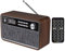 SUNSTECH RPBT500. Radio FM compacta de Madera con presintonías, Modo Reloj, Alarma Dual. Altavoz Bluetooth (v4.2) de Graves potentes, Manos Libres, USB, Micro SD y aux-in. Incluye Mando a Distancia.