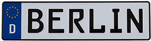 Magnet Number Plate Berlin | tin Magnet 26x7 cm with Relief Punching | Typical Souvenir & Gift