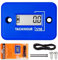 Jayron Tacho Stundenzähler Digital LCD Induktiver Drehzahlmesser Keine Batterie Leistungsstarke Zeitdrehzahlmessung Wasserdichtes Design für Gasmotor Rasenmäher Motorrad(2/4 Hub) (Blau)