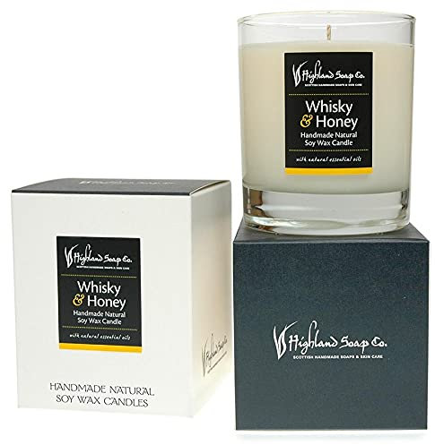 The Highland Soap Company, handgefertigte Kerze aus natürlichem Sojawachs, Whisky und Honig
