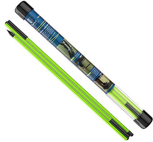 MoKo Palos de Alineación Golf, 2 Piezas Varillas de Prática Plegables 3 Secciones Fibra de Vidrio, Indicador Entrenador de Swing Ayuda Práctica 122cm para Principiantes Golfista, Verde