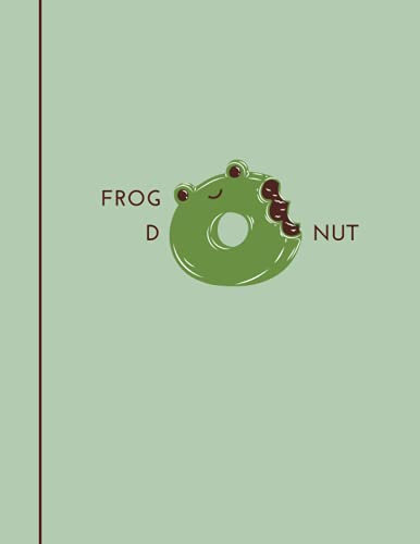 Kawaii Frog Donut Composition Notebook: Cute, Minimalist & Aesthetic School Supplies - Yummy Chocolate Frog Donut Lined Green Journal or Stationary for Work and Writing