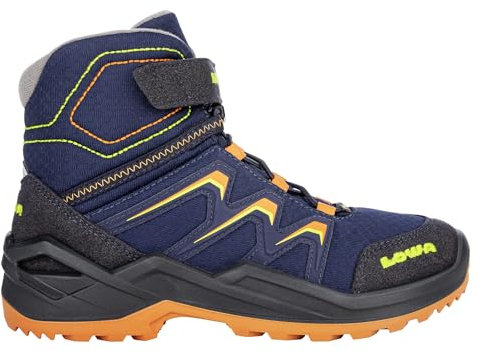 LOWA Maddox Warm GTX Mid 36-40 Blau - Gore-Tex Wasserdichter gefütterter Kinder Gore-Tex Winterstiefel, Größe EU 40 -