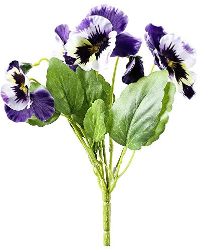 Deco Woerner Künstliche Stiefmütterchen mit Einsteckstab 27 cm lila