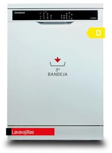 Corberó CLVV8622INVW Lavavajillas Gama Excellence 15 Ajustes, 8 P, 6 Temp, Inverter, Display LED, Blanco, Inicio Diferido, Turbo Fan Drying, Media Carga, Auto Door, 3ª Bandeja, 42 Db, E. energética D