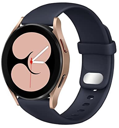 HdanMole 20mm Watch Armband Kompatibel mit Samsung Galaxy Watch 4 Watch 5 40mm 44mm / Watch 3 41mm / Active 2 40/44mm, Sport Silikon Armband für Vivoactive 3 / Vivomove HR, Mitternachts blau