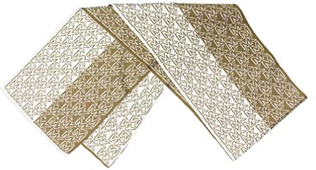 Michael Kors Schal I Damen I Winterschal I 160cmx25cm I MK Logoprint I Reversible/Wendeschal (Hellbraun-Weiss 9363)