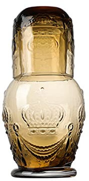 Juego de jarra y vidrio para noche, jarra y vaso de noche, jarra de jarra vintage y vaso de vidrio, elegante jarra y vaso para beber, para habitación, oficina