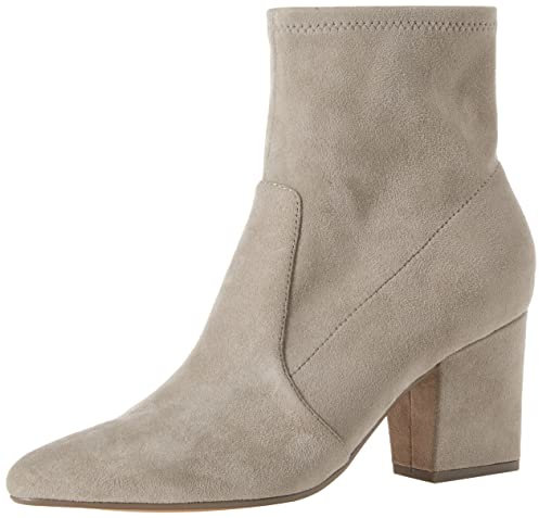 Amazon Essentials Stivali aderenti elasticizzati con tacco Donna, Grigio Tortora Micro Scamosciato, 38 EU