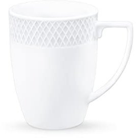 Wilmax Lot de 2 tasses à thé et à café en porcelaine, pour thé, café, cappuccino, avec poignées, pour bureau et maison, blanches, coffret cadeau, 450 ml