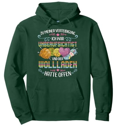 Stricken und Häkeln Handarbeiten Spruch Lustiges Strickerin Pullover Hoodie