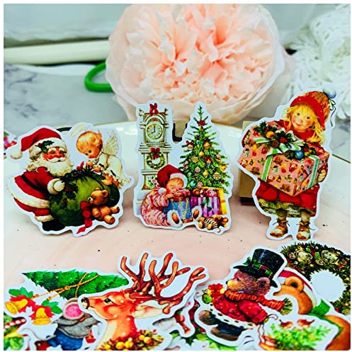 FrEshn Weihnachtsaufkleber 35 stücke Weihnachtskombination Kinder Spaß Papieraufkleber Hausgemachte Buchhaltung Aufkleber auf Laptop/dekorative Scrapbooking/DIY. Runde weihnachtsaufkleber