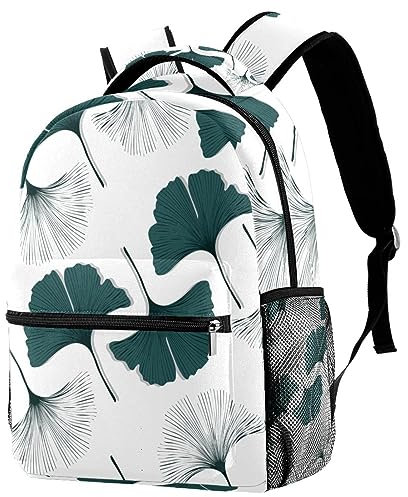 Ginkgo Biloba Rucksack mit Blättern, lässiger Sport, Tagesrucksack, Reise, Schultasche mit mehreren Taschen, für Herren und Damen, mehrfarbig, 29.4x20x40cm/11.5x8x16 in