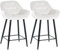 CLP Lot de 2 tabourets de Bar Gibson Velours I Hauteur d'assise 76 cm I Chaises de Bar avec Repose-Pieds, Couleur:Blanc crème